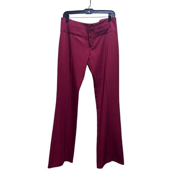 FirstKiss Pant Trouser 9 Burgundy Straight/Boot Mid Rise Officegoth Witchygoth - Picture 1 of 5